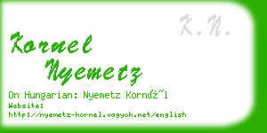 kornel nyemetz business card